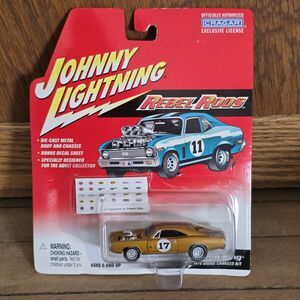 Johnny Lightning Rebel Rods Speed King 1970 Dodge Charger R/T Car Race Gold #17